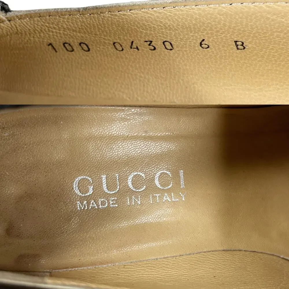 Gucci Womens Loafers Shoes Patent Leather Black 6B 100 0430